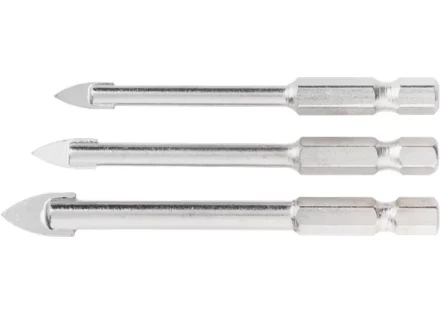 Набор сверл по керамической плитке 5 - 6 - 8мм шестигранный хвостовик MATRIX 72825 купить в Кургане