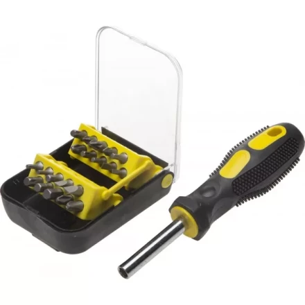 Набор STAYER Отвертка-битхолдер &quot;STANDARD&quot; с магнитом, 2-комп. рукоятка, биты Сr-V, в боксе, 21 предмет 25078-H21 купить в Кургане