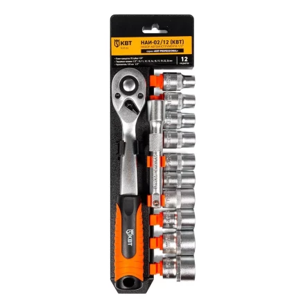 Набор автоинструмента КВТ НАИ-02/12 1/2&quot;, 12 предметов (78669) купить в Кургане