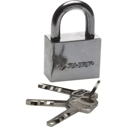 Замок ЗУБР &quot;МАСТЕР&quot; навесной, стальной корпус, закаленная дужка, 40мм 3710-40_z01 купить в Кургане