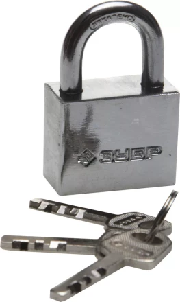 Замок ЗУБР &quot;МАСТЕР&quot; навесной, стальной корпус, закаленная дужка, 40мм 3710-40_z01 купить в Кургане