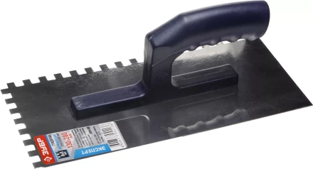 Гладилка ЗУБР нержавеющая с пластиковой ручкой, зубчатая, 8х8мм 0804-08 купить в Кургане