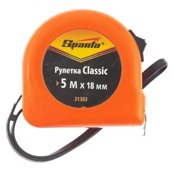 Рулетка Classic, 5 м х 18 мм, пластиковый корпус  SPARTA 31303 купить в Кургане