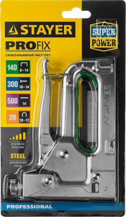 Степлер "Max 140" с регулировкой силы удара, металл корпус 4-в-1: тип 140 (6-14 мм) / 28 (9-11 мм) / 300 (10-14 мм) / 500 (14 мм), STAYER 31508_z02 купить в Кургане