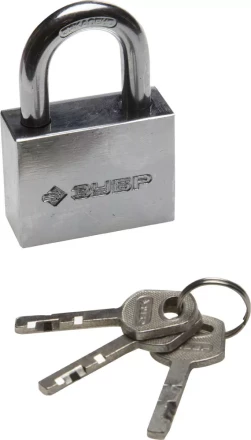 Замок ЗУБР &quot;МАСТЕР&quot; навесной, стальной корпус, закаленная дужка, 50мм 3710-50_z01 купить в Кургане