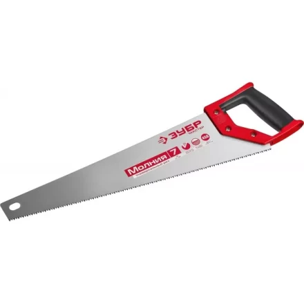 Ножовка универсальная (пила) ЗУБР МОЛНИЯ-7 450 мм, 7 TPI, закалка, рез вдоль и поперек волокон, для средних заготовок, фанеры, ДСП, МДФ 1537-45_z01 купить в Кургане
