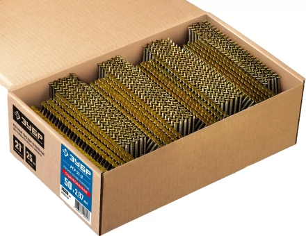 ЗУБР SN21 50 х 2.87 мм, реечные гвозди рифленые оцинкованные, 3500 шт (305393-50) купить в Кургане