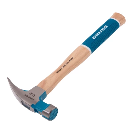 Молоток-гвоздодер GROSS 10413, 380 г, угол 75, магнит, обрезиненная рукоятка American Hickory купить в Кургане
