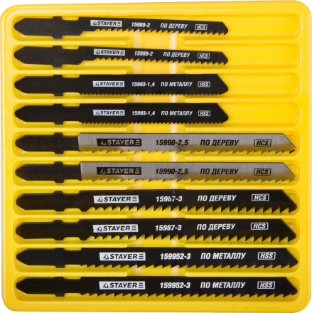 Набор STAYER &quot;PROFI&quot; Пилки &quot;МАСТЕР №3&quot; для эл/лобзика, по дереву, мет. и пластику, EU-хвост.,10шт 15981-H10-3 купить в Кургане