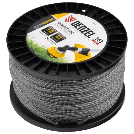 Леска для триммера двухкомпонентная витой квадрат Denzel, 3,0мм х 163м, на DIN катушке EXTRA CORD 96825 купить в Кургане
