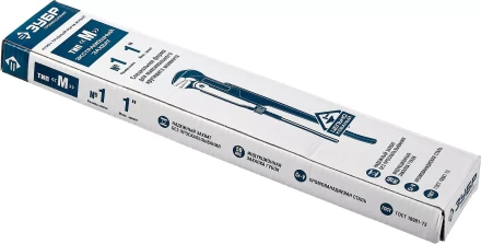 Ключ трубный рычажный ЗУБР "ПРОФЕССИОНАЛ", прямые губки, цельнокованый, Сr-V, № 1,  1" 27335-1_z01 купить в Кургане