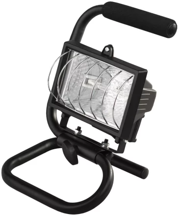 Прожектор галогеновый СВЕТОЗАР переносной с подставкой, цвет черный, 150Вт SV-57121-B купить в Кургане