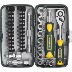 Набор KRAFTOOL "INDUSTRIE": Слесарно-монтажный инструмент, компактный, 1/4", 38 предм 27970-H38