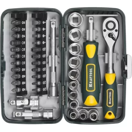 Набор KRAFTOOL &quot;INDUSTRIE&quot;: Слесарно-монтажный инструмент, компактный, 1/4&quot;, 38 предм 27970-H38 купить в Кургане