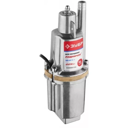 Насос ЗУБР &quot;Родничок&quot; вибрационный, погружной, для чистой воды, 18 л/мин, напор 60м, шнур 10м, 225Вт ЗНВП-300-10_М2_Х купить в Кургане