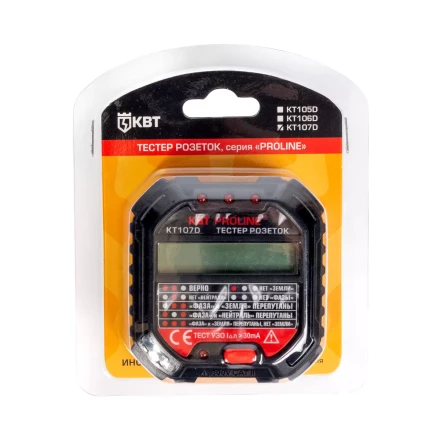 Тестер розеток и УЗО КВТ КТ 107D (86321) купить в Кургане