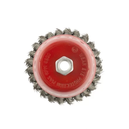 Щетка для УШМ, 100 мм, М14, &quot;чашка&quot;, крученая проволока 0,35 мм  MTX 74615 купить в Кургане