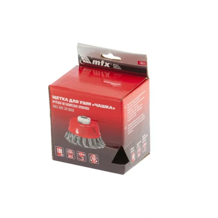 Щетка для УШМ, 100 мм, М14, &quot;чашка&quot;, крученая проволока 0,35 мм  MTX 74615 купить в Кургане