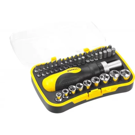 Набор STAYER "MASTER" "HERCULES": Отвертки, реверс отвертка, биты 35шт, адаптер для торц голов, торц голов 9шт, 46 предм 25084-H46 купить в Кургане