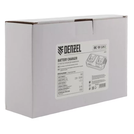 Устройство зарядное для аккумуляторов Denzel IBC-18-3.0-2, Li-Ion, 18В, 3.0 А, для двух батарей 28454 купить в Кургане