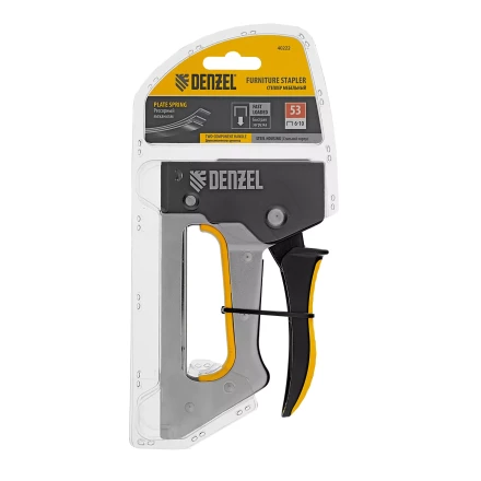 Степлер металлический, скобы в комплекте, 2К рукоятка, тип 53, 6-10 мм Denzel 40222 купить в Кургане