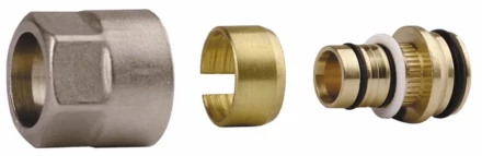 Соединитель GENERAL FITTINGS для металлопластиковых труб, евроконус, никелированная латунь, 1/2" / 16 мм x 2,0 мм 51047-1/2-16 купить в Кургане