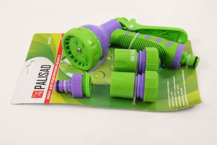 Набор для подключения шланга 3/4&quot; (пистолет 6-и режимн адаптер 2 соединителя)  PALISAD 65177 купить в Кургане