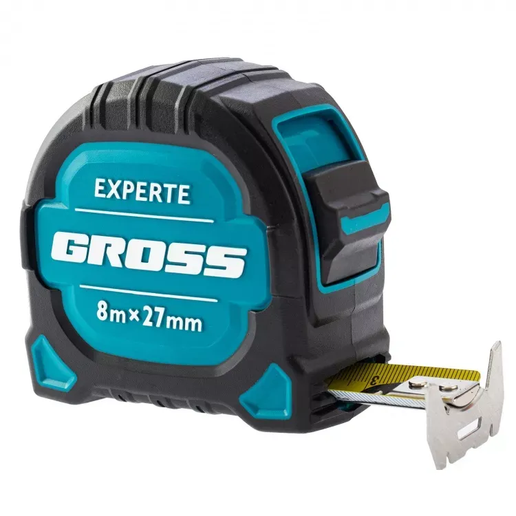 Рулетка нейлон Experte 8м x 27мм двухкомпон. корпус магнит двухстор. Разметка Gross 32576 купить в Кургане