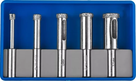 Набор ЗУБР &quot;ПРОФЕССИОНАЛ&quot;: Алмазные трубчатые сверла по керамике с кондуктором, гальваника, зерно 60, d=4/6/8/10/12мм, 6шт 29851-H6 купить в Кургане