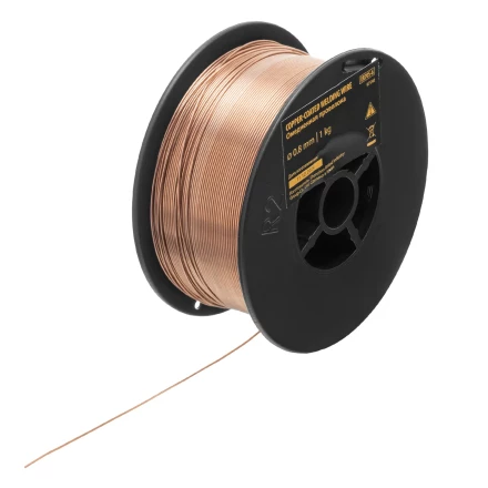 Омедненная проволока ER70S-6, диам. 0,8 мм, 1 кг, диам. катушки D100// Denzel 97540 купить в Кургане