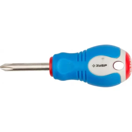 Отвертка ЗУБР, Cr-V сталь, трехкомпонентная рукоятка, цветовая индикация типа шлица, PH №2, 38мм 25252-2-038_z01 купить в Кургане