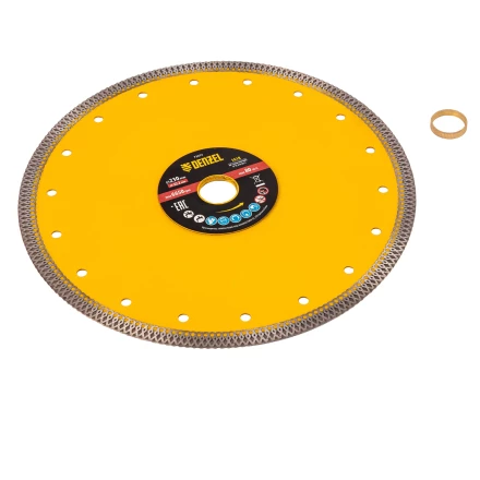 Диск алмазный отрезной 230 х 22,2мм, сплошной, супертонкий, горячий пресс, сухой/мокрый рез// Denzel 73074 купить в Кургане