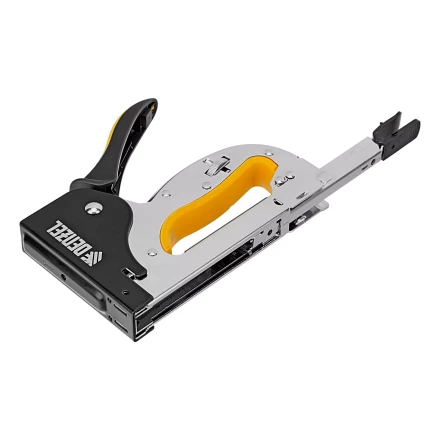 Степлер металл. Denzel 40223, скобы в комплекте, плавная регулировка удара, 2К рукоятка, тип 53, 4-14 мм купить в Кургане