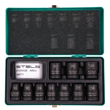 Набор шестигранных ударных торцевых головок 1/2 10-24 мм 10 шт Stels 13997 купить в Кургане