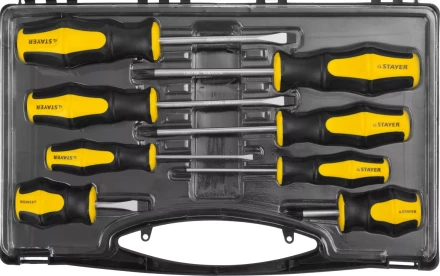 Набор STAYER &quot;MASTER&quot; HERCULES: Отвертки, Cr-V, эргономичная двухкомпонентная рукоятка, 8шт 25055-H8_z02 купить в Кургане