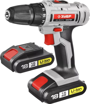 Дрель-шуруповерт 2 АКБ ДА-18-2-Ли КНМ1 серия МАСТЕР купить в Кургане