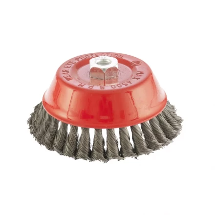 Щетка для УШМ 150 мм М14 &quot;чашка&quot; крученая проволока 0,35 мм MTX 74618 купить в Кургане