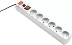 Удлинитель бытовой серия EF, с заземлением и выключателем, 3м, 6 розетки, 10A Stern 95781 купить в Кургане