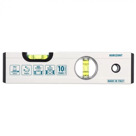 Уровень алюминиевый магнитный 200 мм фрезерованный 2 глазка Gross 33669 купить в Кургане