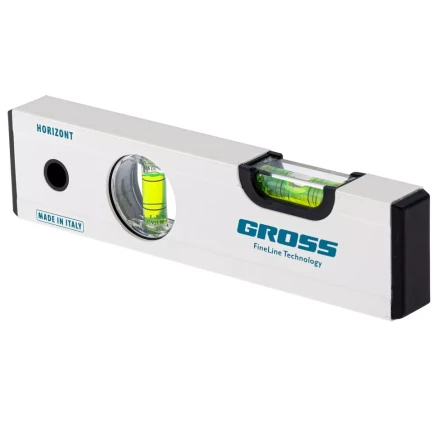 Уровень алюминиевый магнитный 200 мм фрезерованный 2 глазка Gross 33669 купить в Кургане