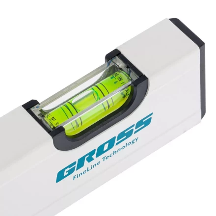 Уровень алюминиевый магнитный 200 мм фрезерованный 2 глазка Gross 33669 купить в Кургане