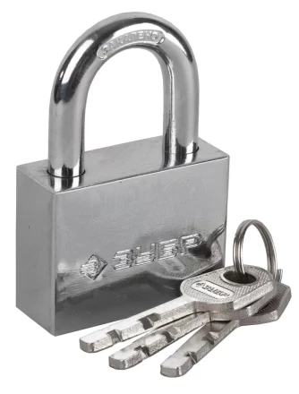 Замок ЗУБР &quot;МАСТЕР&quot; навесной, стальной корпус, закаленная дужка, 60мм 3710-60_z01 купить в Кургане