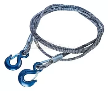Буксировочный трос стальной крюк-крюк диаметр каната 27 мм. 6 м.  опресовка купить в Кургане