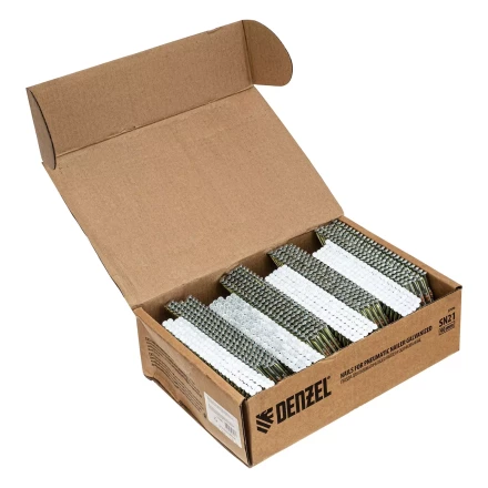 Гвозди для пнев. нейлера (оцинк.), длина - 90 мм, диам. - 3,05 мм, 2000 шт. Denzel 57690 купить в Кургане