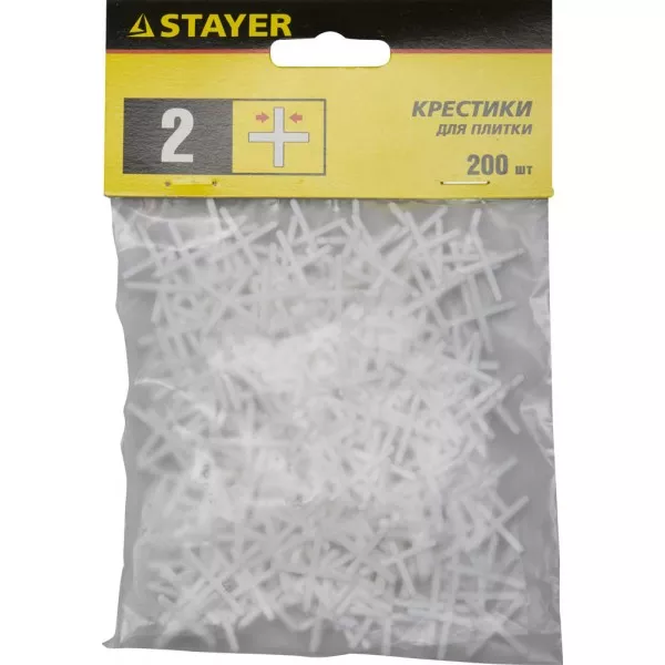Крестики для кафеля, 2мм, STAYER 3380-2, 200шт 3380-2 купить в Кургане