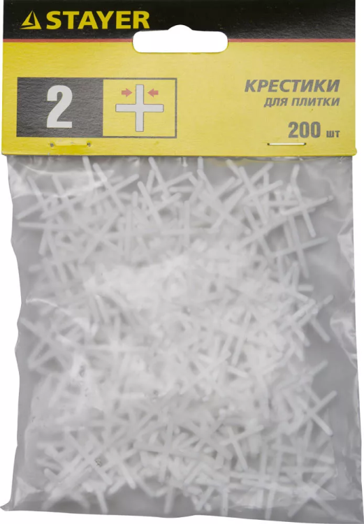 Крестики для кафеля, 2мм, STAYER 3380-2, 200шт 3380-2 купить в Кургане