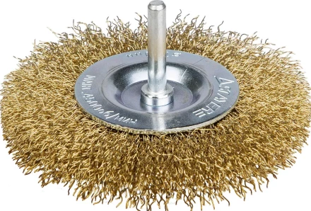 STAYER &quot;PROFESSIONAL&quot;. Щетка дисковая для дрели, витая латунированная стальная проволока 0,3мм, 75мм 35114-075_z01 купить в Кургане