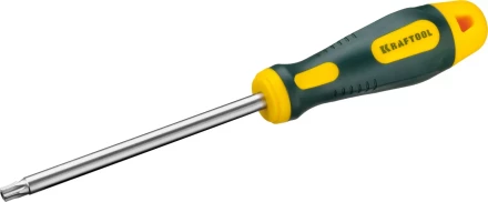 Отвертка KRAFTOOL, Cr-Mo-V сталь, двухкомпонентная противоскользящая рукоятка, TORX Hole, №40x125мм 250077-40-125 купить в Кургане