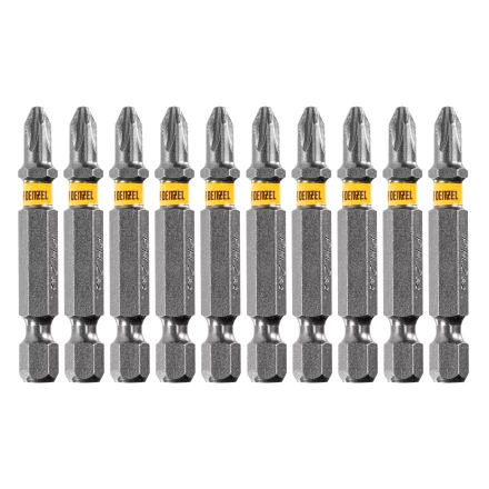 Бита PH2х50, сталь легированная S2, 10 шт., Е 6,3, шестигранный профиль, отрывная упаковка Denzel 11683 купить в Кургане