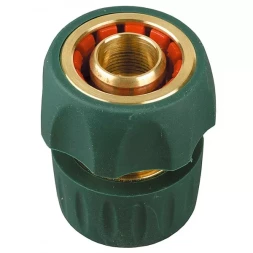 Соединитель RACO "Profi-Plus" (шланг-насадка), латунный с покрытием TPR, с автостопом, 3/4" 4244-55106B